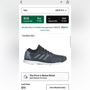 Adizero Prime Parley Size 11.5 Brand New